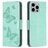Mobigear Butterfly iPhone 15 Pro Max Cover a libro portafoglio - Verde