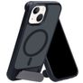 Mobiparts Hardcover iPhone 15 MagSafe Funda Plástico rígido Carcasa con soporte - Satin Black