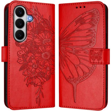 Mobigear Butterfly Samsung Galaxy A27 Cover a libro portafoglio - Rosso