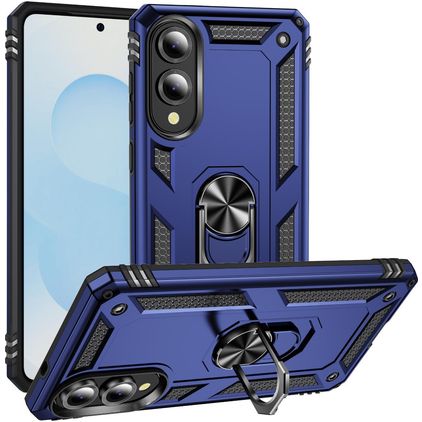 Mobigear Armor Ring Samsung Galaxy S25 Edge Plástico rígido Capa traseira Antichoque com anel - Azul