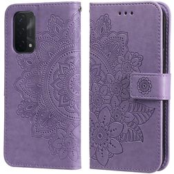 Mobigear Flowers OPPO A74 5G Plånboksfodral med sedelfack - Lila