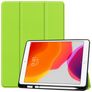 Mobigear Tri-Fold Gel iPad 7 (2019) TPU / Konstläder Plånboksfodral + Pennhållare - Grön