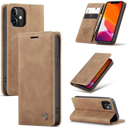 CaseMe 013 iPhone 12 Mini Wallet case - Brown