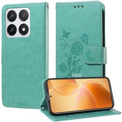 Mobigear Flowers Xiaomi 14T Pro Funda tipo libro Cartera - Verde