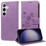 Mobigear Flowers Samsung Galaxy S25 Plus Capa livro Carteira - Roxo