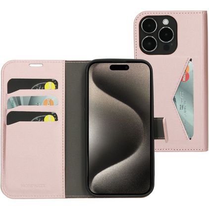 Mobiparts Classic Wallet iPhone 15 Pro Wallet case - Pink