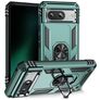 Mobigear Armor Ring Google Pixel 8a Plástico rígido Capa traseira Antichoque com anel - Verde escuro