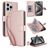 Mobigear Wallet iPhone 15 Pro Capa livro Carteira - Rosa dourado