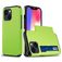 Mobigear Card iPhone 15 Hårdt Bagsidecover Stødsikkert med kortholder - Grøn