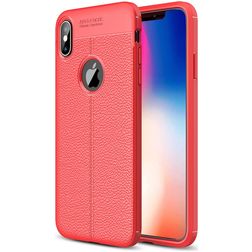 Mobigear Luxury iPhone XS Max TPU flexible Carcasa - Rojo