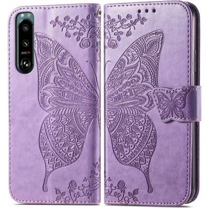 Mobigear Butterfly Sony Xperia 5 IV Capa livro Carteira - Roxo