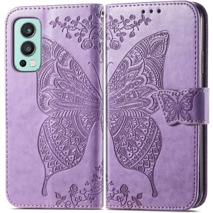 Mobigear Butterfly OnePlus Nord 2 Wallet case - Purple