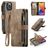 CaseMe C30 iPhone 14 Pro Max Funda tipo libro Cartera - Marrón