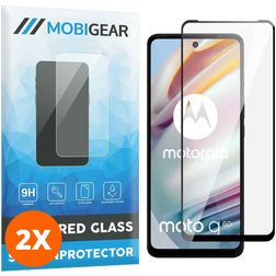Mobigear Premium Motorola Moto G60 Cristal templado Protector de pantalla - Compatible con fundas - Negro (pack de 2)