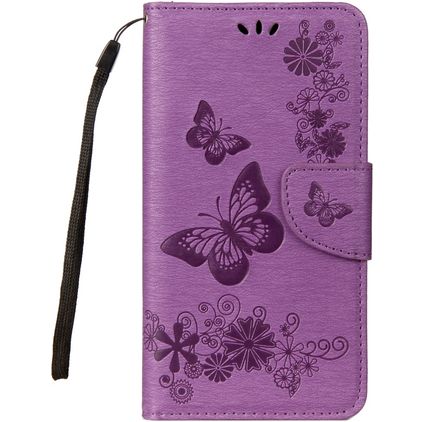 Mobigear Butterfly Samsung Galaxy A8 (2018) Etui z klapką typu portfel - Fioletowy
