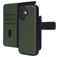 Mobiparts iPhone 17 Capa Pele genuína Capa livro 2 em 1 com capa traseira amovível Carteira - Verde