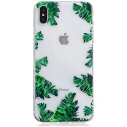 Mobigear Design iPhone XS Max Flexibel TPU Skal - Banana Leaf