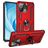 Mobigear Armor Ring Xiaomi Mi 11 Lite Funda Plástico rígido Carcasa Antigolpes con anillo - Rojo