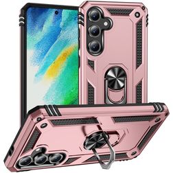 Mobigear Armor ring Samsung Galaxy S24 FE Funda Plástico rígido Carcasa Antigolpes con anillo - Oro rosa