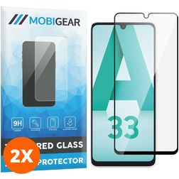 Mobigear Premium Samsung Galaxy A33 Härdat glas Skärmskydd - Skalvänligt - Svart (2-pack)
