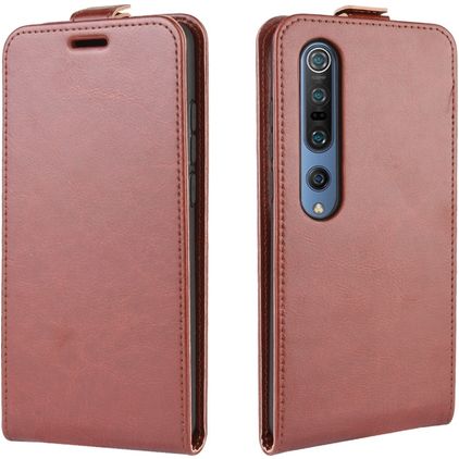 Mobigear Xiaomi Mi 10 Vertikální flipové pouzdro - Hnědá