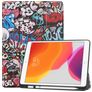 Mobigear Tri-Fold Gel iPad 8 (2020) TPU / Skóra ekologiczna Etui z klapką + Uchwyt na rysik - Grafitti