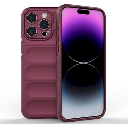 Mobigear Bumpy iPhone 15 Pro Max TPU flexível Capa traseira - Bordô