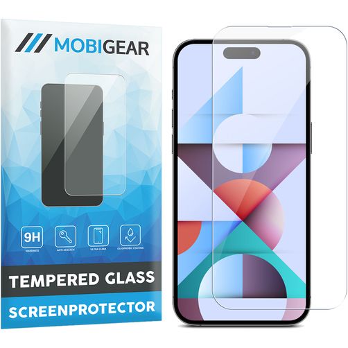 Mobigear iPhone 15 Tempered Glass Screen Protector - Case Friendly