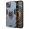 Mobigear Armor Ring iPhone 13 Hardcase Etui plecki Wstrząsoodporne z pierścieniem - Niebieski