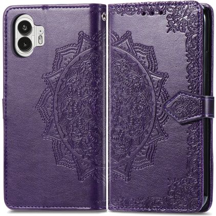 Mobigear Mandala Nothing Phone (2) Lompakkokotelo + Setelitasku - Violetti