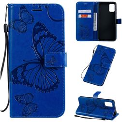Mobigear Butterfly Samsung Galaxy A71 Wallet case - Blue