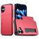 Mobigear Card iPhone 16 Hard Case Back cover Shockproof with Card Holder - Red