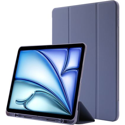 Mobigear Tri-Fold Gel iPad Air 11 polegadas (2025) TPU / Pele sintética Capa livro + Suporte para caneta stylus - Roxo