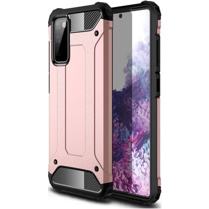 Mobigear Outdoor Samsung Galaxy S20 FE Hårdt Bagsidecover Stødsikkert - Rosaguld