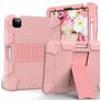 Mobigear ShieldStand iPad Air 5 (2022) Case Plastic / Silicone Back cover + Stylus Holder + Stand - Rose Gold