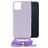 Mobilize Lanyard Gelly iPhone 14 Plus TPU flexible Funda con cuerda - Pastel Purple