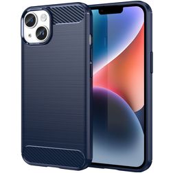 Mobigear Brushed Slim iPhone 15 Elastyczne TPU Etui plecki - Niebieski