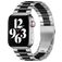 Mobigear Antwerp Ruostumaton teräs Apple Watch Ranneke Perhoslukko - 42/41/40/38 mm - Musta / Hopea