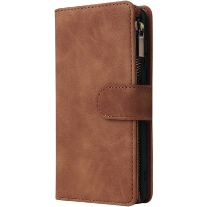 Mobigear Zipper Samsung Galaxy A41 Funda tipo libro Cartera - Marrón