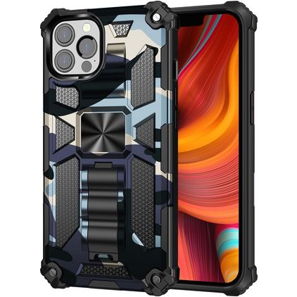 Mobigear Armor Stand iPhone 13 Pro Max Hardcase Back cover Antiurto con supporto - Blu navy