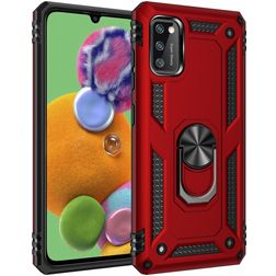 Mobigear Armor Ring Samsung Galaxy A41 Fodral Hårdplast Skal Stötsäkert med ringhållare - Röd