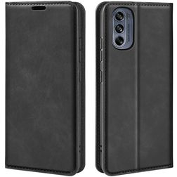 Mobigear Retro Slim Motorola Moto G62 Funda tipo libro Cartera - Negro
