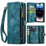 CaseMe 008 iPhone 14 Pro Cover a libro 2 in 1 con guscio estraibile a portafoglio - Blu