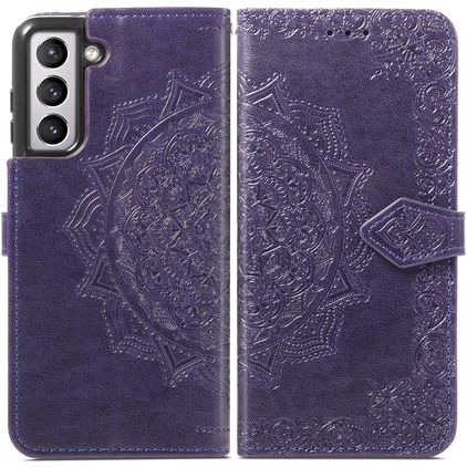 Mobigear Mandala Samsung Galaxy S21 FE Wallet case - Purple