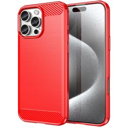Mobigear Brushed Slim iPhone 16 Pro Flexibel TPU Skal - Röd