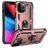 Mobigear Armor Ring iPhone 14 Pro Plástico rígido Capa traseira Antichoque com anel - Rosa dourado