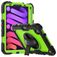 Mobigear SureGrip Xtreme iPad Mini 7 (2024) Case Plastic / Silicone Back cover + Stylus Holder + Shoulder Strap + Stand - Black / Green