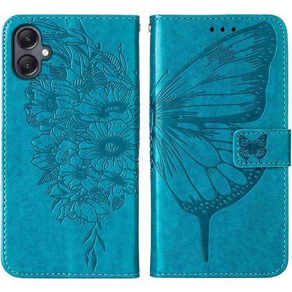 Mobigear Butterfly Samsung Galaxy A05 Cover a libro portafoglio - Blu