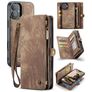 CaseMe 008 iPhone 16 Funda tipo libro 2 en 1 con carcasa extraíble Cartera - Marrón