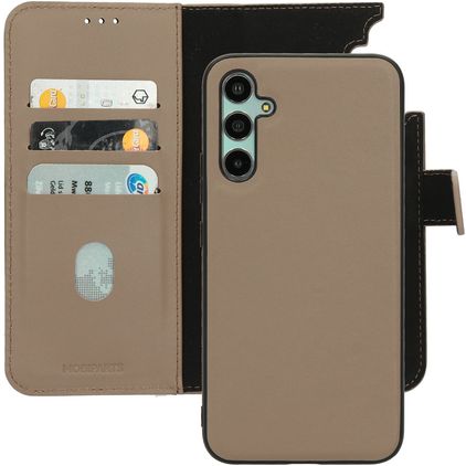 Mobiparts Samsung Galaxy A34 Case Genuine Leather Detachable 2-in-1 Wallet Case Wallet - Taupe